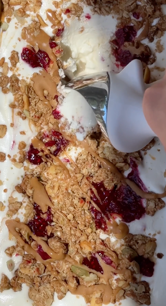PB & J No-Churn Ice Cream